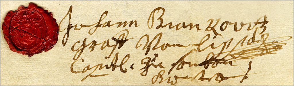Potpis i pečat kapetana Jovana Brankovića